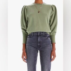 MOTHER Denim The Curve Ball Sweatshirt in Avocado size Medium (M)